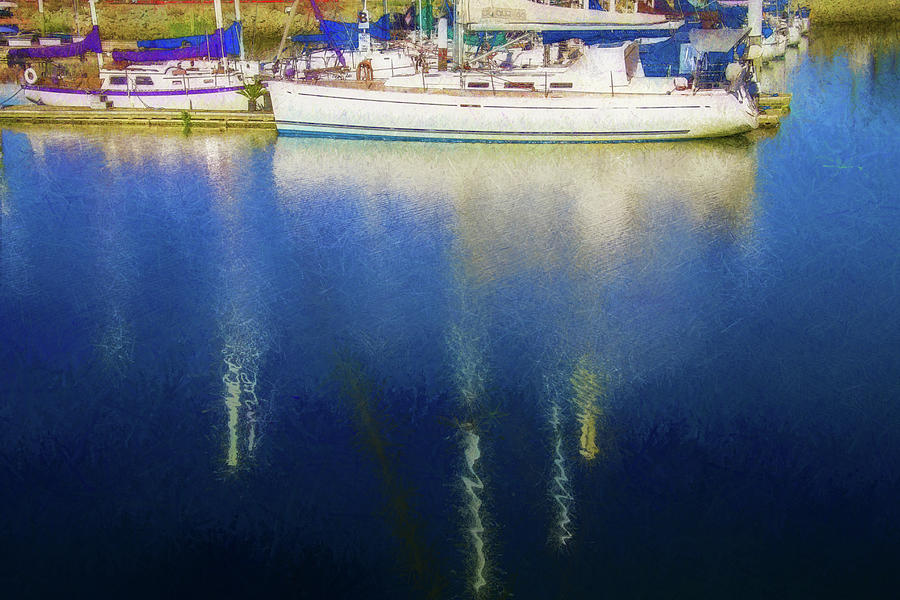 Sailboat at the Marina Digital Art by Terry Davis