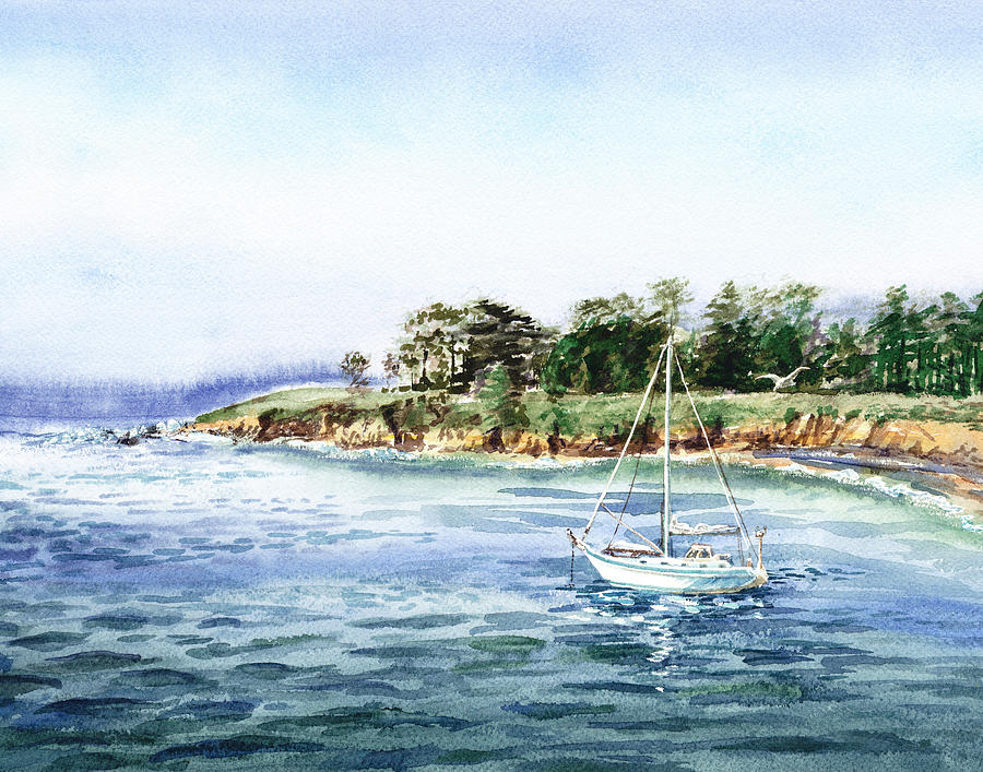 Sailboat At The Seashore Painting by Irina Sztukowski