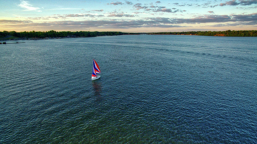 Sailboat on Lake Decatur Photograph by George Strohl