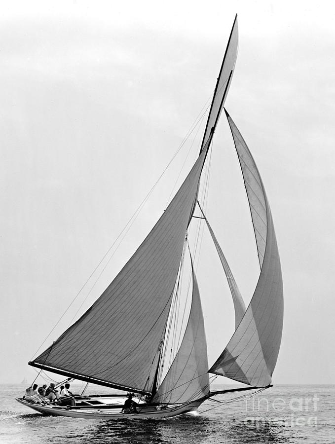 Boat Photograph - Sailboat Hawk 1891 by Padre Art