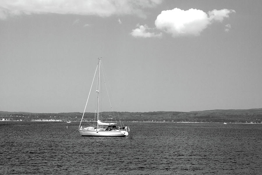 Sailboat in Black and White Photograph by Rich S