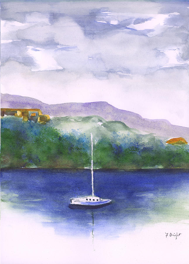 Sailboat In Chattanooga Painting by Frank Bright