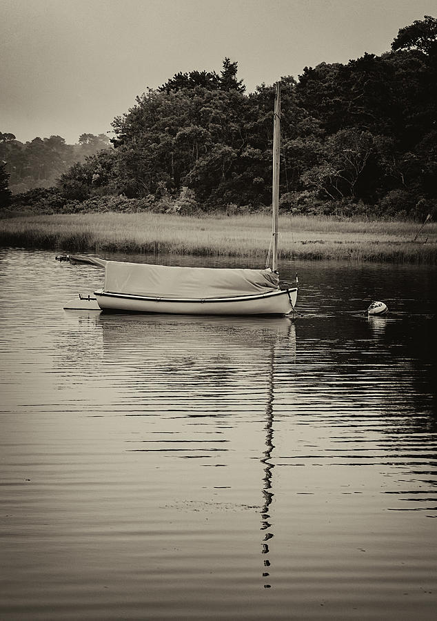 Sailboat in Sepia Photograph by Roni Chastain