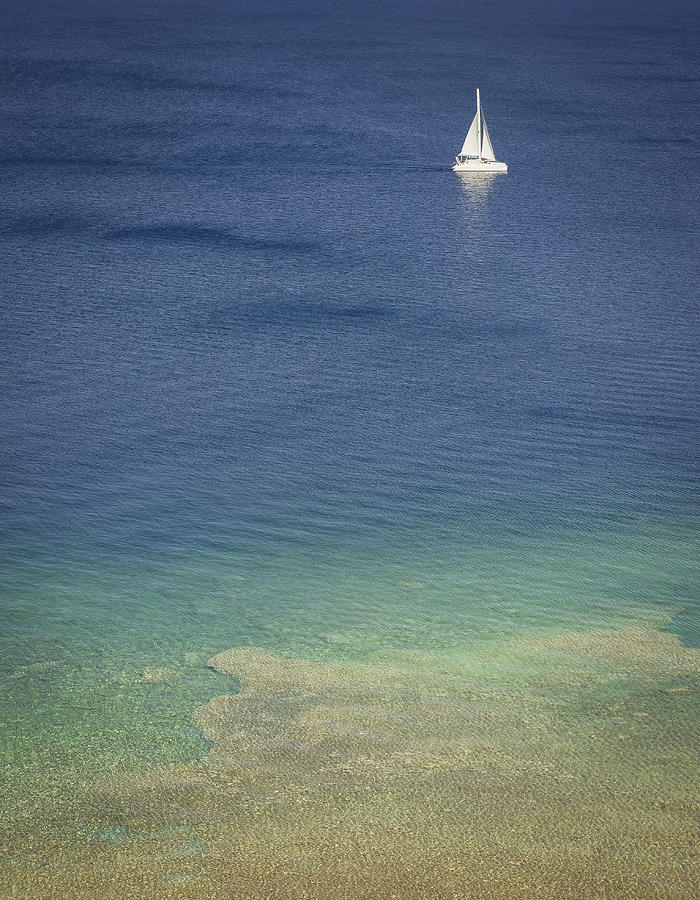 Ocean Photograph - Sailboat in the Ocean by Matthew Goodman