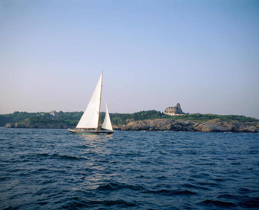 Sailboat In The Sea, Jamestown, Rhode Photograph by Panoramic Images Fine Art America