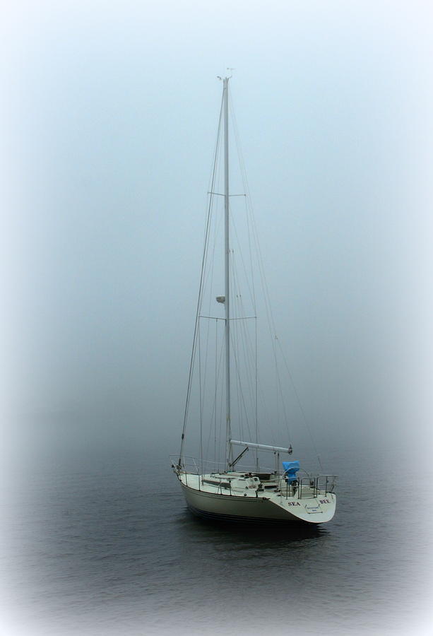 Sailboat on a Foggy Morning Photograph by Suzanne DeGeorge