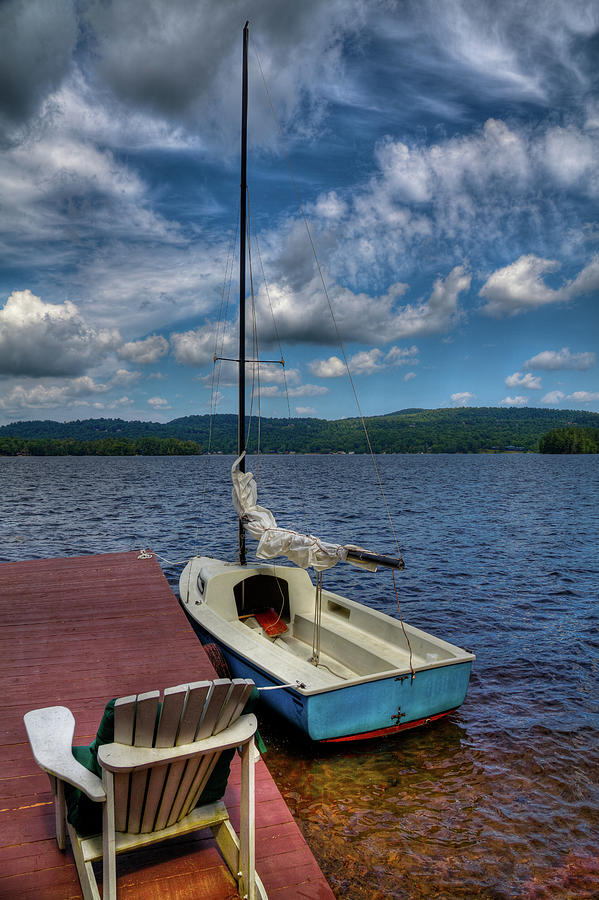 Sailboat on First Lake Photograph by David Patterson