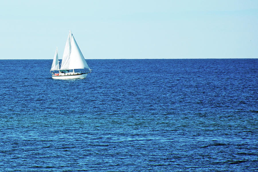 Sailboat on Lake Michigan near Saugatuck, Michigan Photograph by Ruth Hager