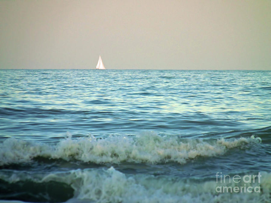 Sailboat On The Horizon Photograph by D Hackett