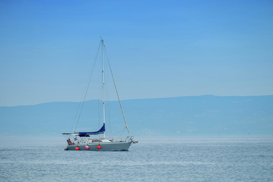 Sailboat on the mediterranean sea, Split, Croatia Photograph by Elenarts - Elena Duvernay photo