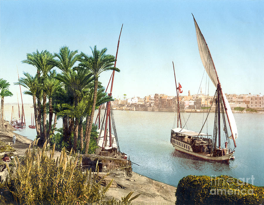 Sailboat on the Nile Painting by Celestial Images