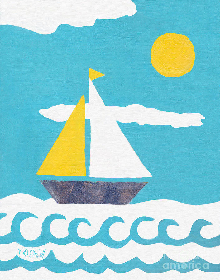 Boat Painting - Sailboat by Patricia Cleasby