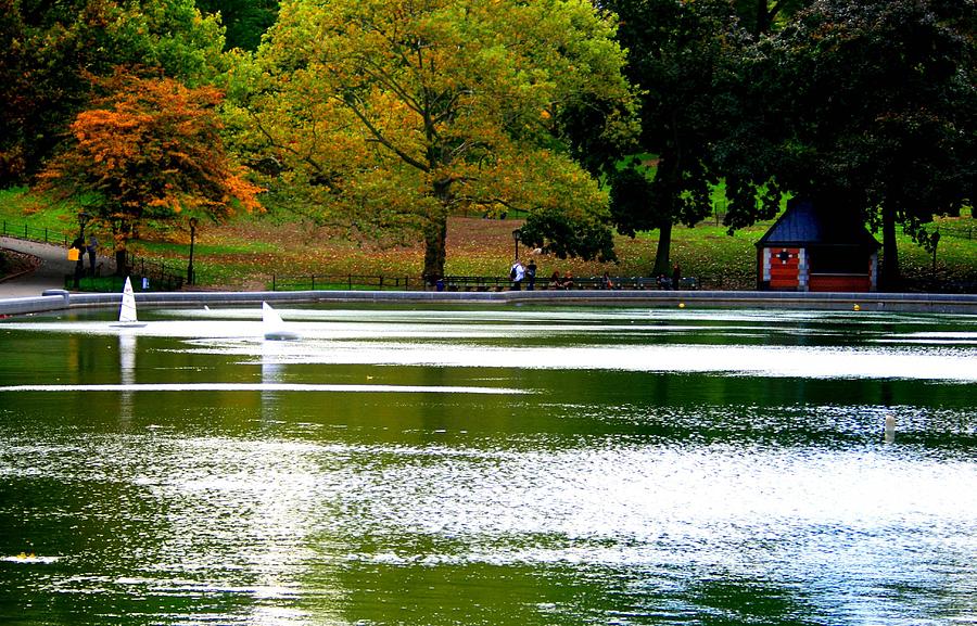 Central Park Photograph - Sailboat Pond at Central Park by Christopher J Kirby