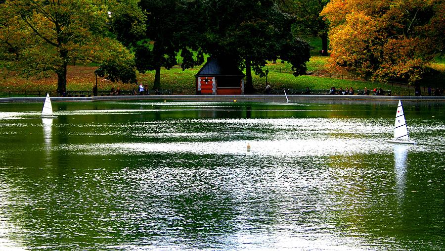 Central Park Photograph - Sailboat Pond in Central Park Afternoon by Christopher J Kirby