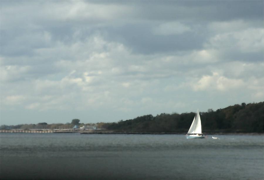 Sailboat Rounds South Beach Photograph by Christopher J Kirby