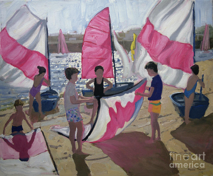 Sailboat Royan France Painting by Andrew Macara