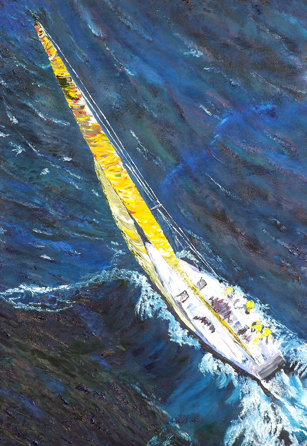 Sailboat Painting - Sailboat Sailing by Gregory Contemporary Art