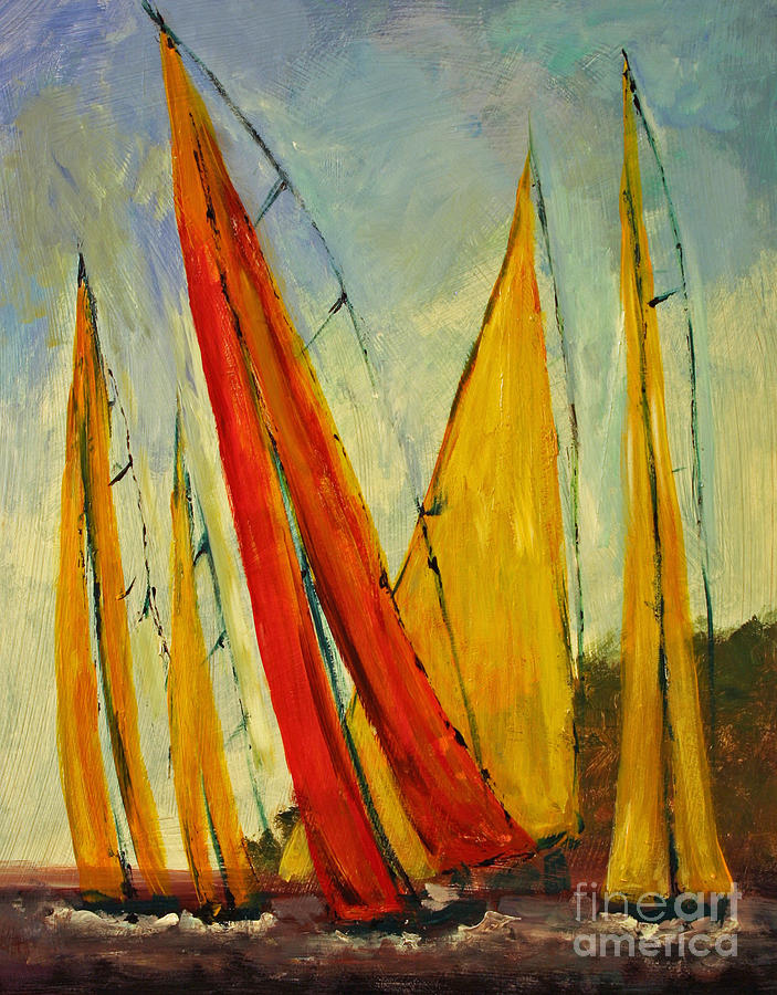 Sailboat studies 2 Painting by Julie Lueders 