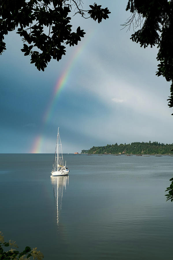 Sailboat Under the Rainbow Photograph by Mary Lee Dereske
