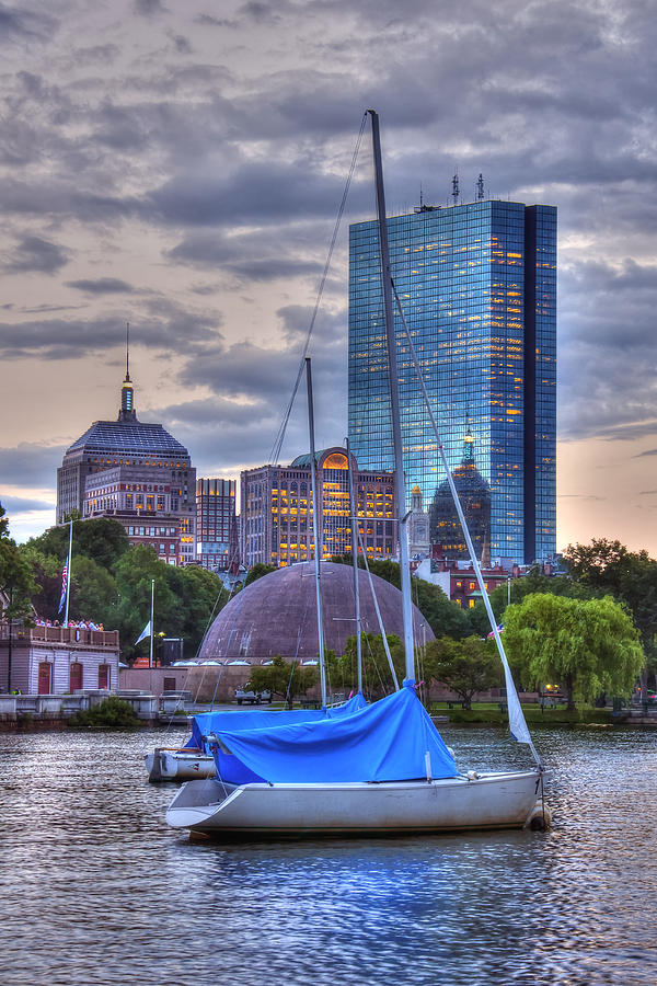 Sailboats and Sunset on the Charles River Photograph by Joann Vitali