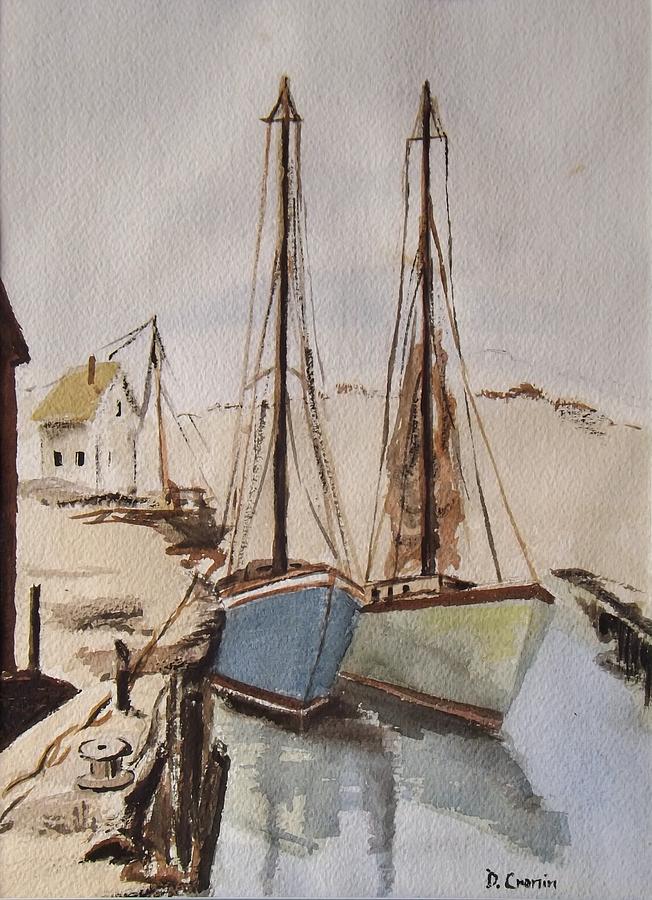 painting sailboats in harbor