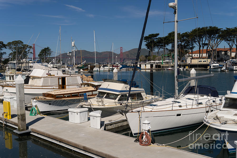 San Francisco Photograph - Sailboats At St Francis Yacht Club Harbor San Francisco California DSC3102 by Wingsdomain Art and Photography