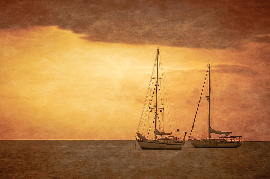 Sailboats at Sundown Photograph by Don Schwartz