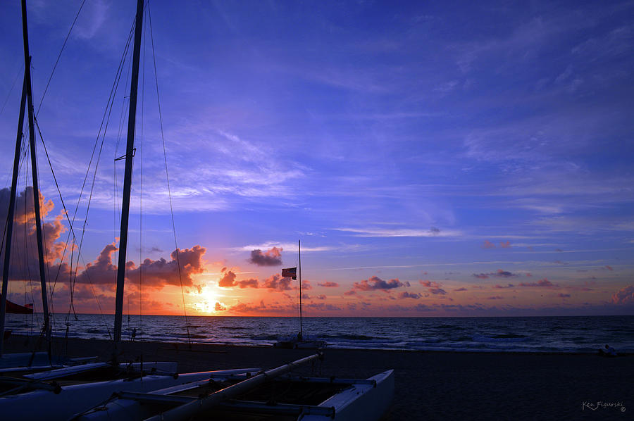 Sailboats At Sunrise Photograph by Ken Figurski