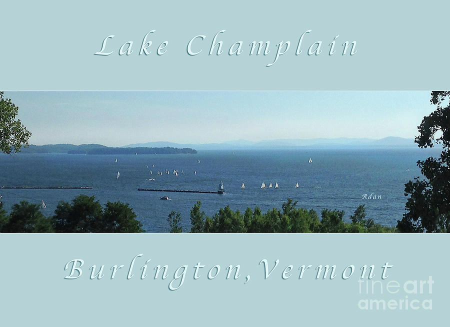 Sailboats by Lake Champlain Lighthouse Panorama Poster Greeting Card Photograph by Felipe Adan Lerma