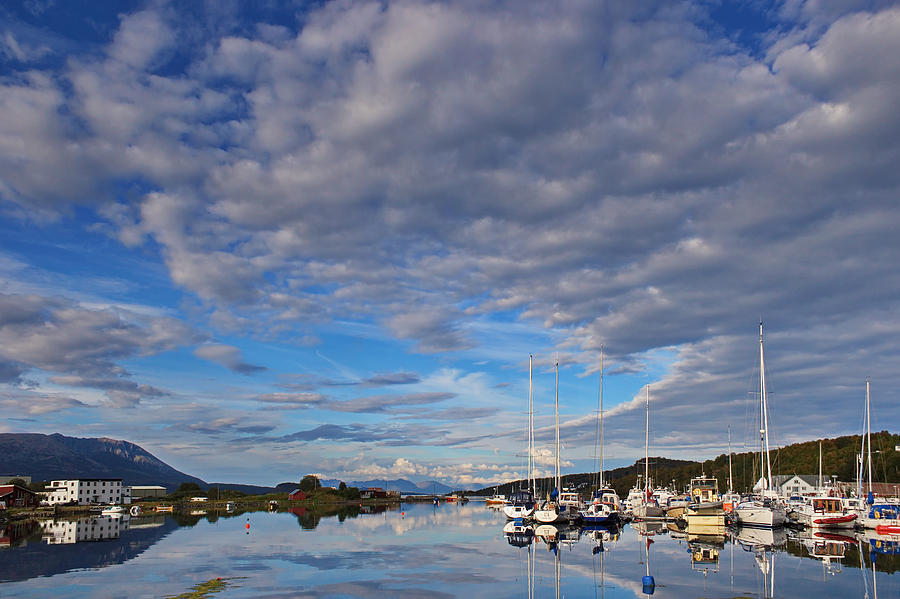 Sailboats In A Marina In Northern Norway Photograph