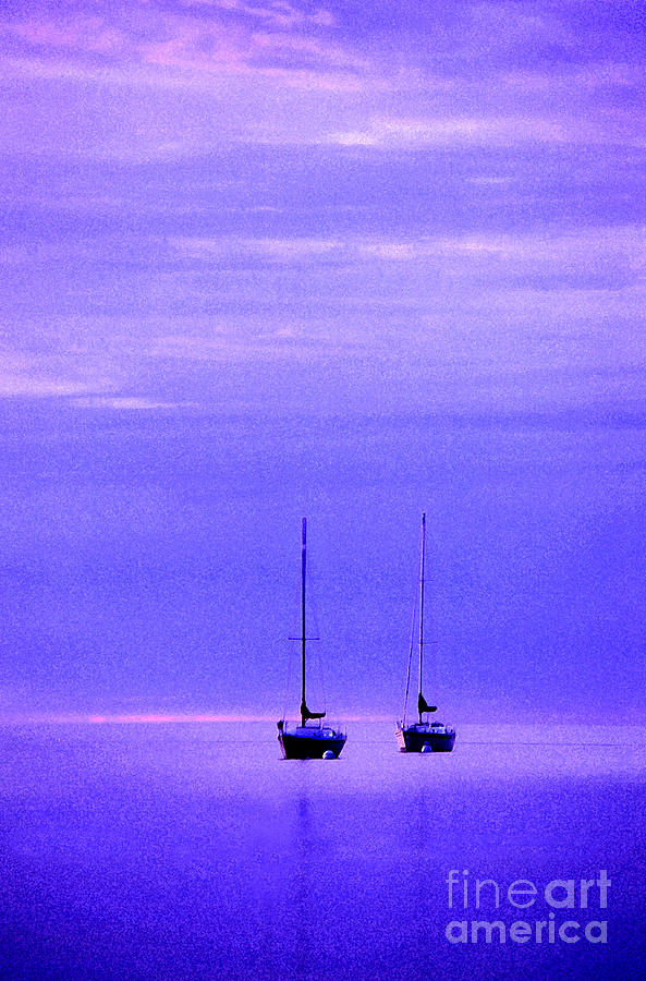 Sailboats in Blue Photograph by Timothy Johnson