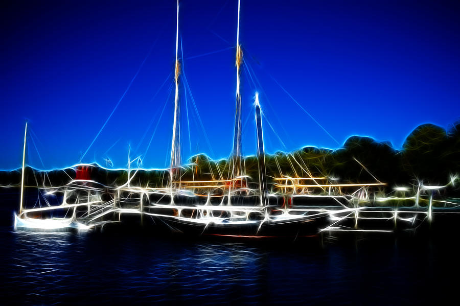 Sailboats Mystic Seaport Photograph by Lawrence Christopher