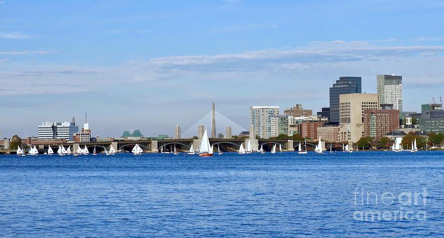 Sailboats on the Charles Photograph by Beth Myer Photography