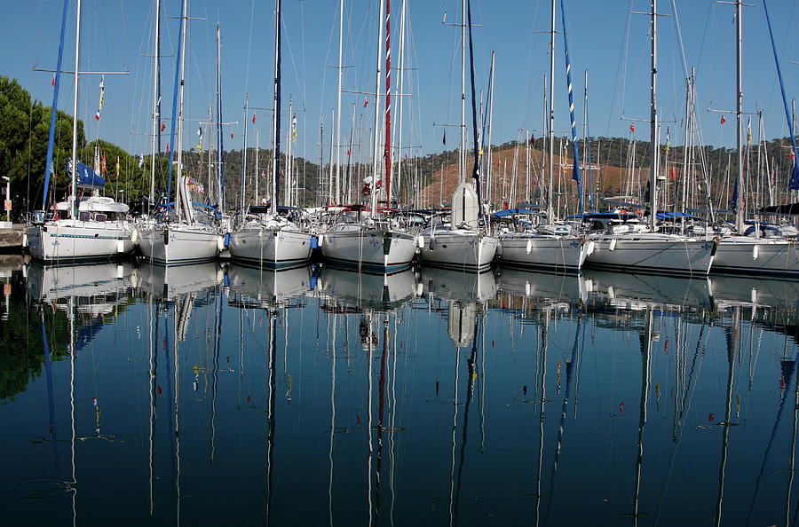 Turkey Photograph - Sailboats Reflected by Sally Weigand