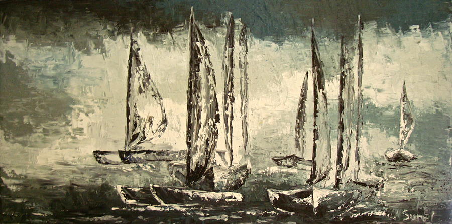 Sailboats Painting by Sunel De Lange