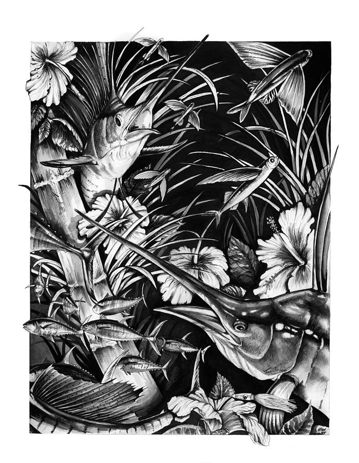 Sailfish Mixed Media - Sailfish Collage by Jacqueline Endlich Sailfish Mixed Media - Sailfish Collage by Jacqueline Endlich