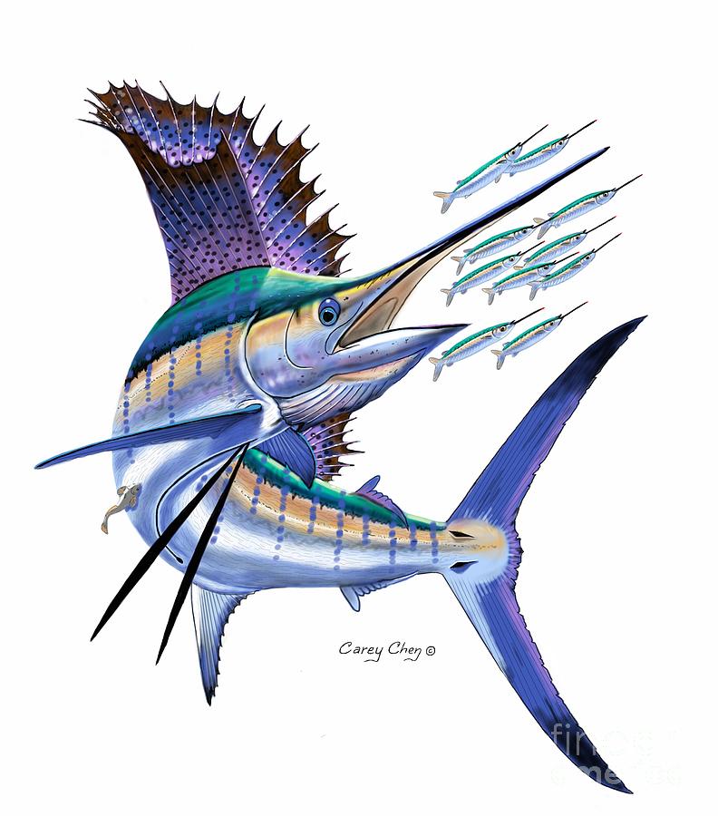 Sailfish Digital Digital Art by Carey Chen