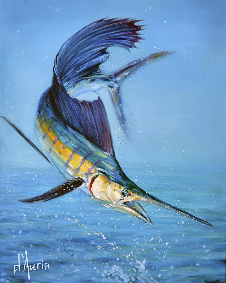 Sailfish In Storm Painting