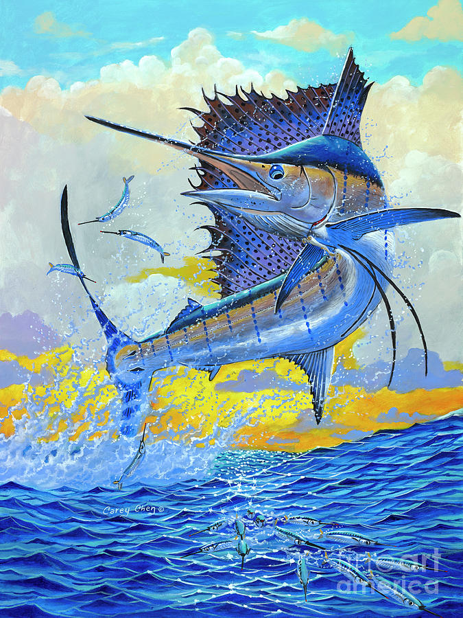 Sailfish Sunset OFF00160 Painting by Carey Chen
