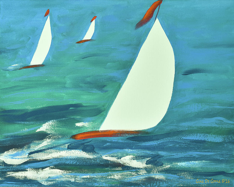 Sailing 2 Painting by Gina De Gorna