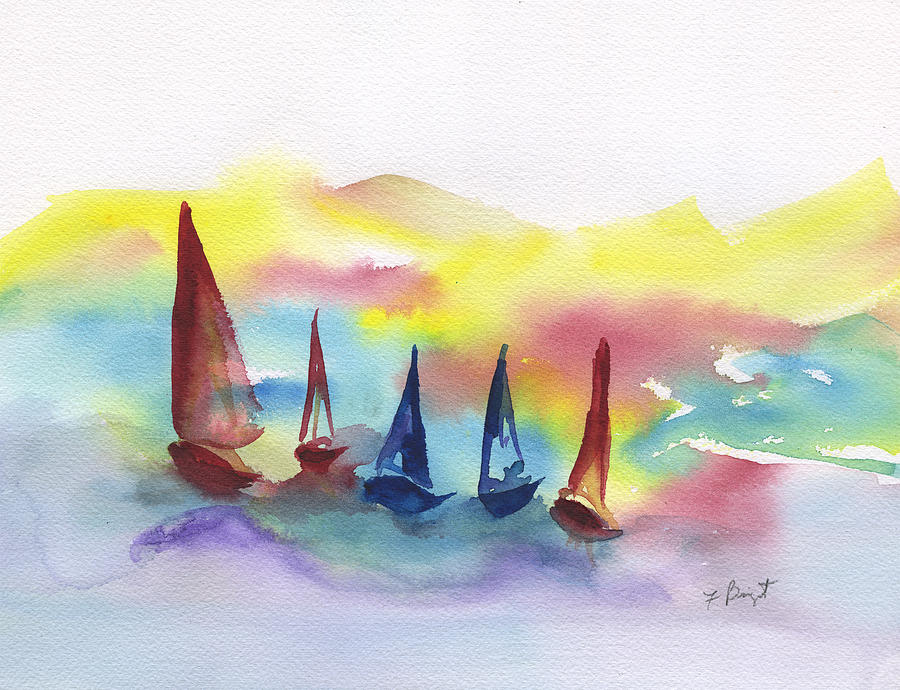 Sailing Abstract Painting by Frank Bright