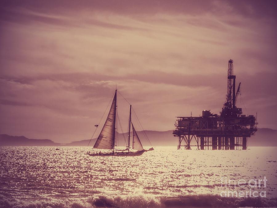 Sunset Photograph - Sailing Across the Golden Sea by Leah McPhail