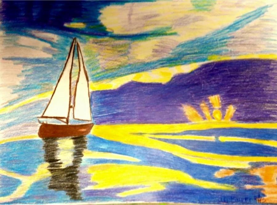 Sailing Drawing by Ali Baucom
