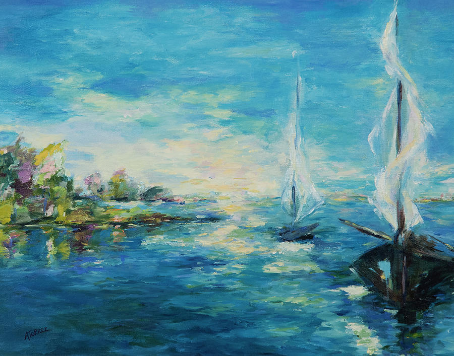 Sailing Painting by Angela Torrez - Fine Art America