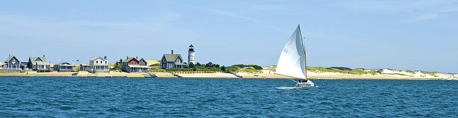 Lighthouse Photograph - Sailing around Barnstable Harbor by Charles Harden