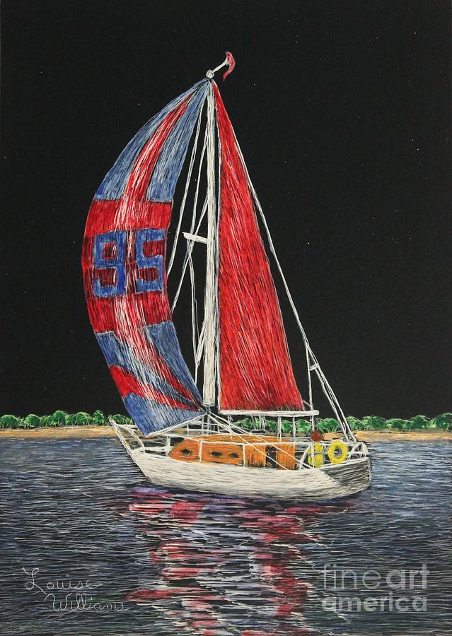 Boat Mixed Media - Sailing Ashore by Louise Williams