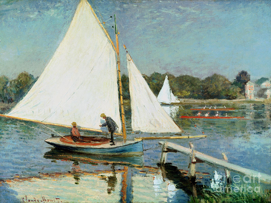 Claude Monet Painting - Sailing at Argenteuil by Claude Monet