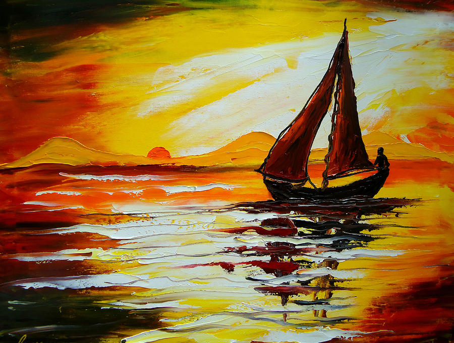 Sailing At Dusk 1 Painting by James Dunbar
