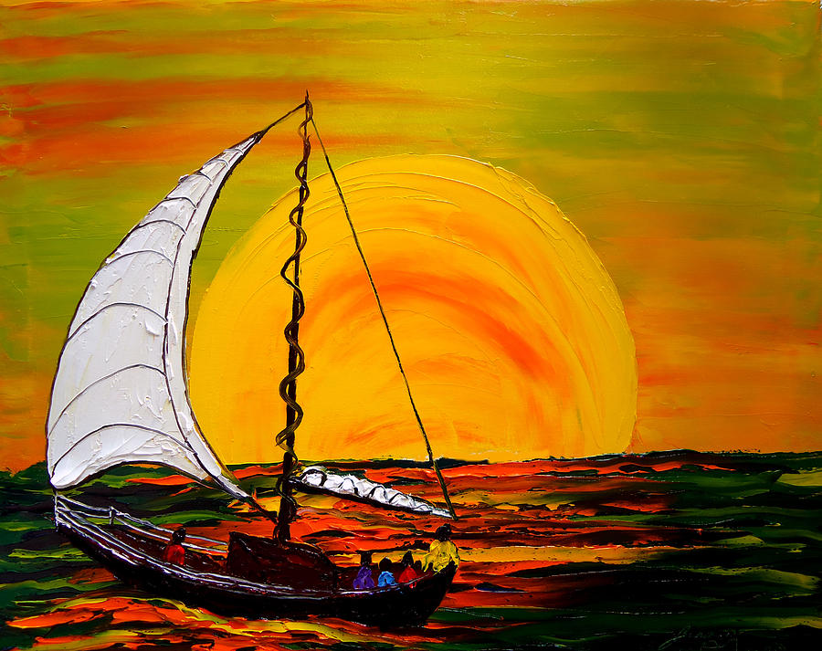 Sailing At Dusk 2 Painting by James Dunbar