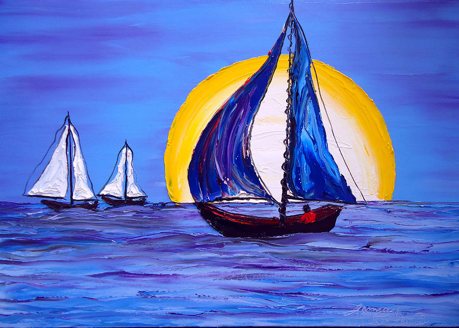 Sailing At Dusk #3 Painting by James Dunbar